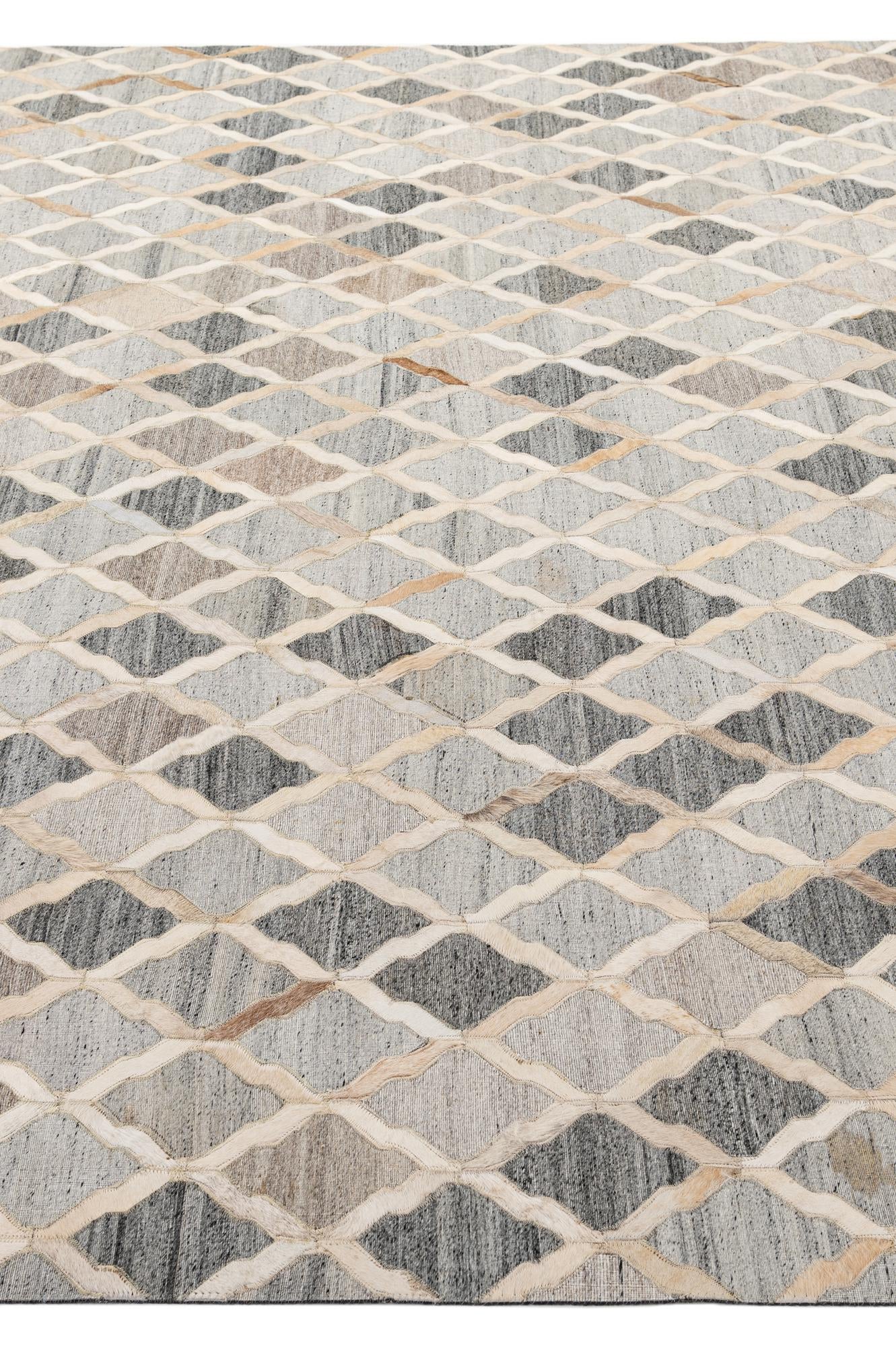 8' 1 x 9' 10 Cowhide - Patchwork Rug
