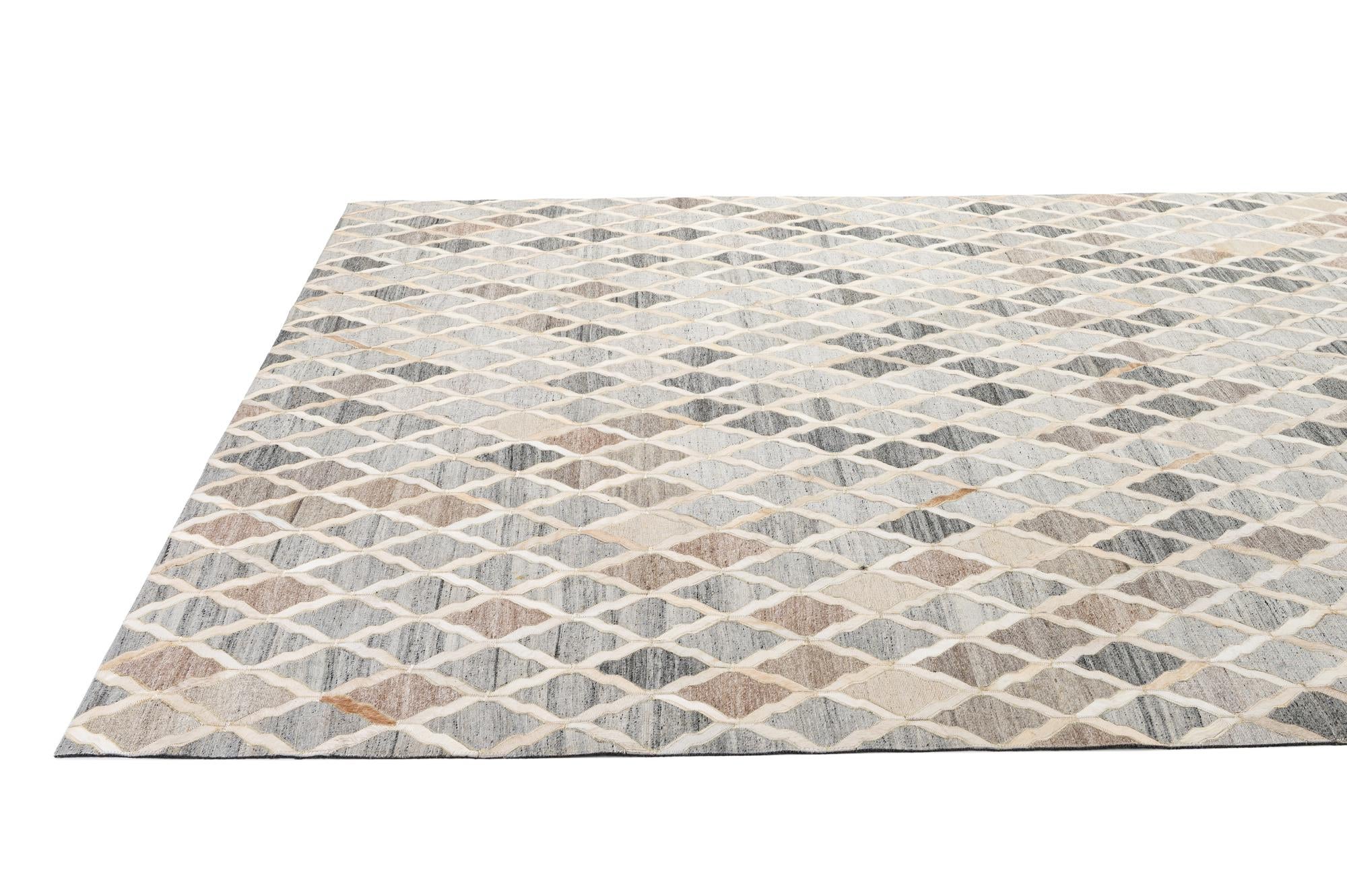 8' 1 x 9' 11 Cowhide - Patchwork Rug