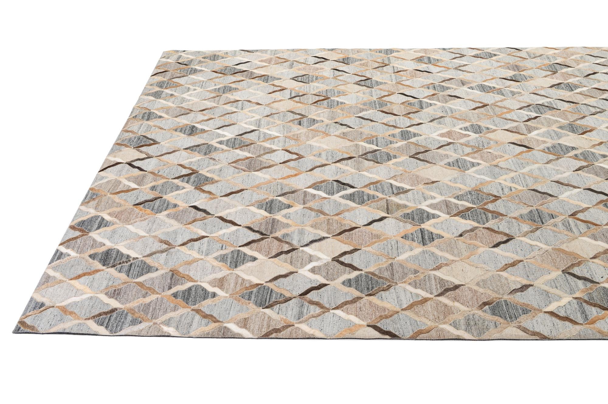 8' 1 x 9' 10 Cowhide - Patchwork Rug