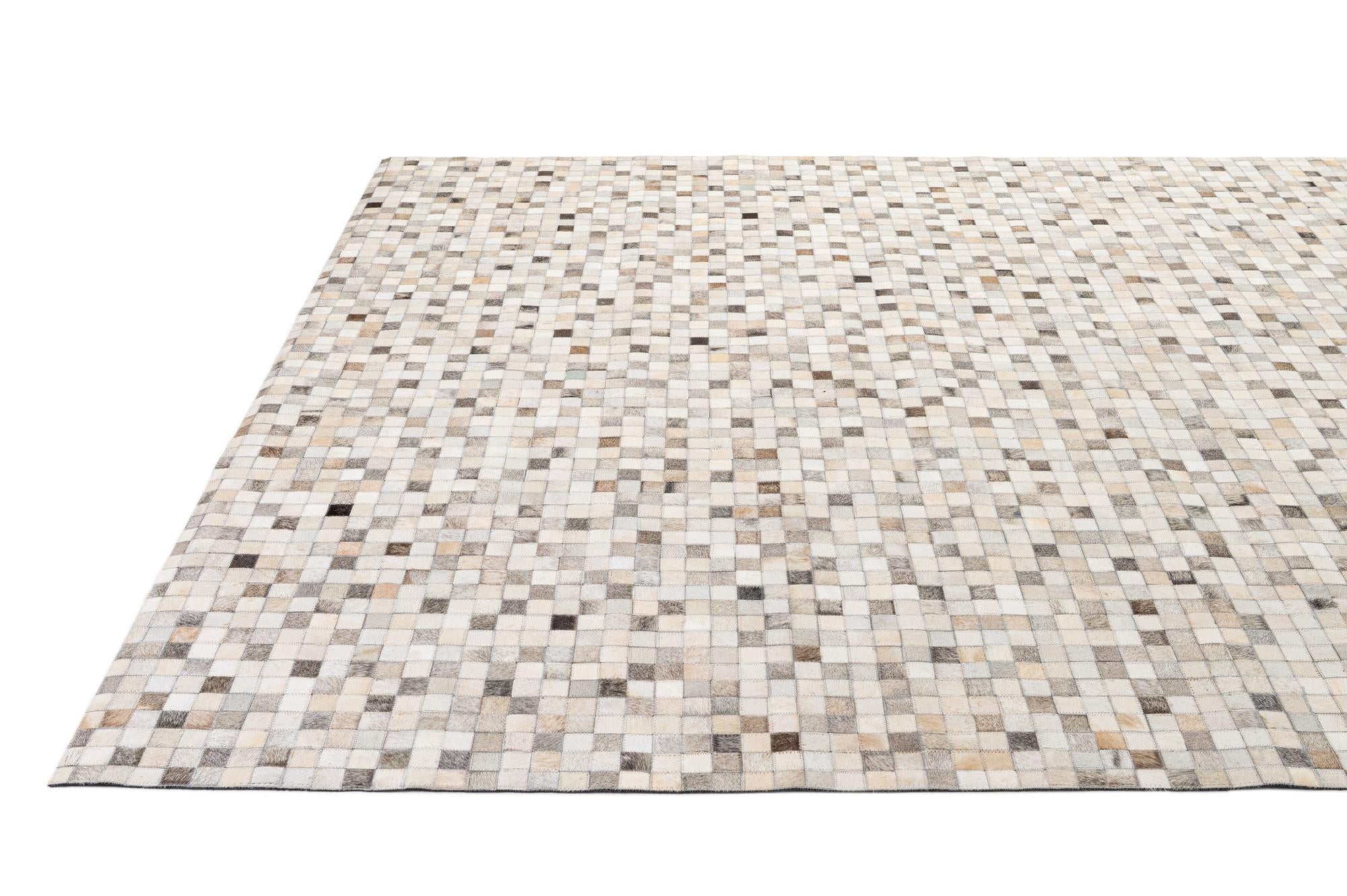 8' 1 x 9' 11 Cowhide - Patchwork Rug