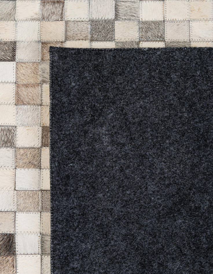 Detail image of 8' 1 x 9' 11 Cowhide - Patchwork Rug