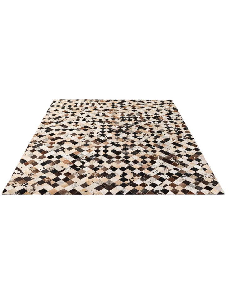 Detail image of 8' 1 x 9' 11 Cowhide - Patchwork Rug