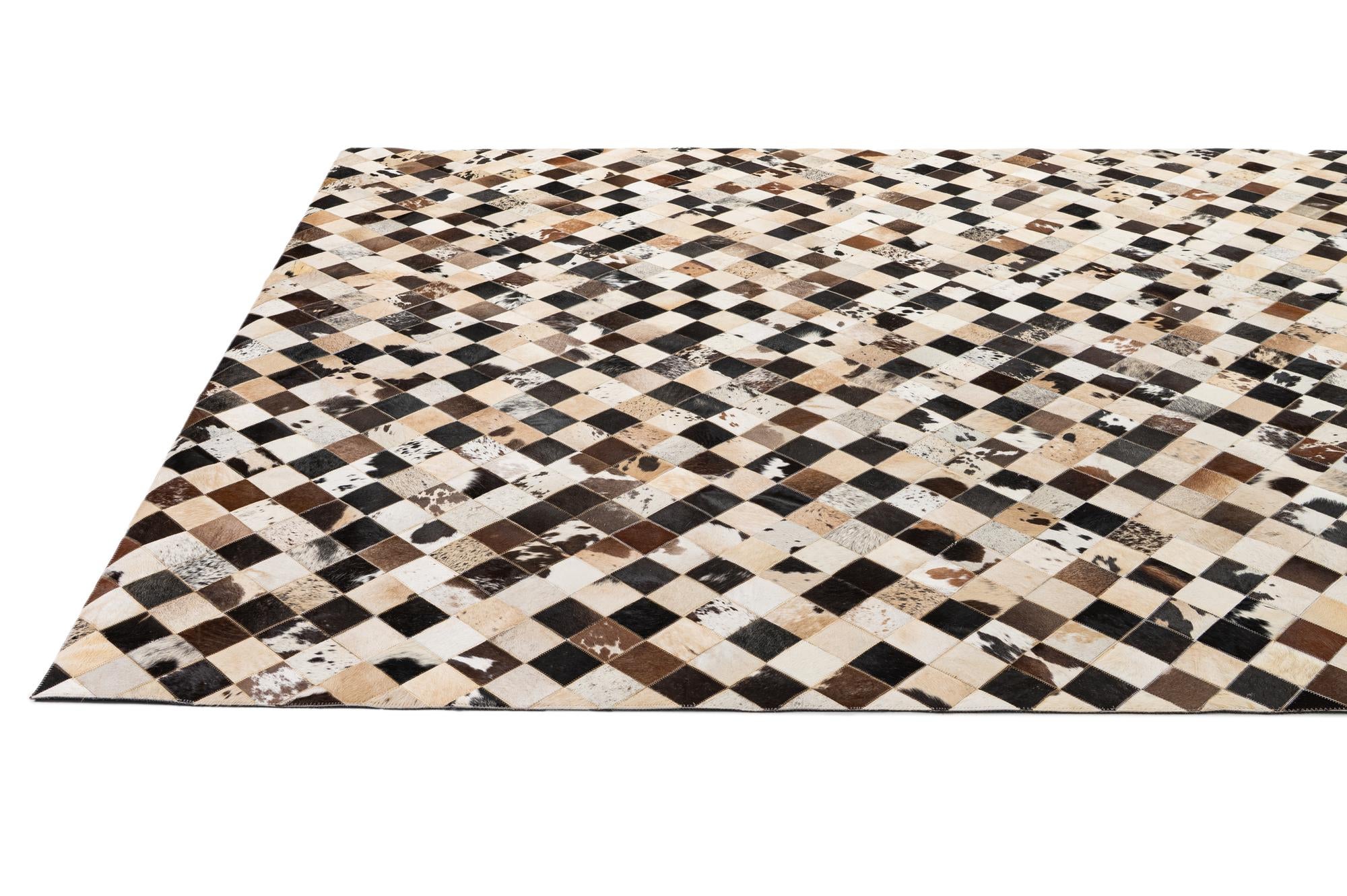 8' 1 x 9' 11 Cowhide - Patchwork Rug