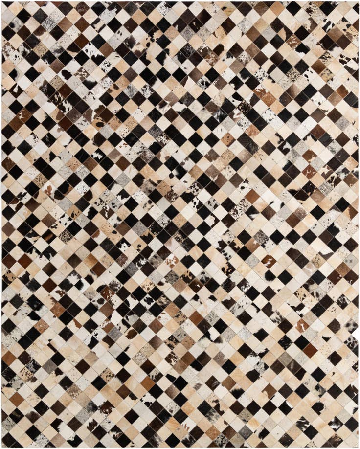 Detail image of 8' 1 x 9' 11 Cowhide - Patchwork Rug
