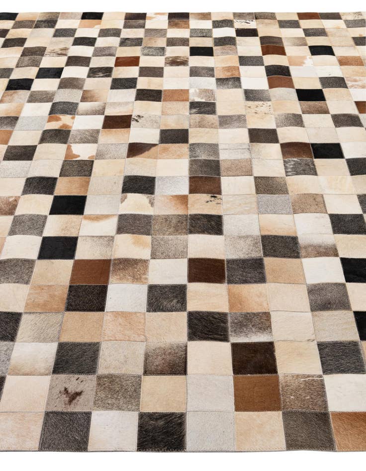 Detail image of 8' 1 x 9' 10 Cowhide - Patchwork Rug