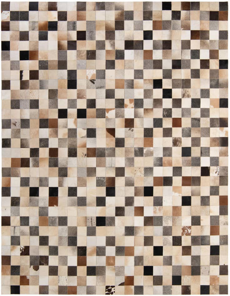 Detail image of 8' 1 x 9' 10 Cowhide - Patchwork Rug