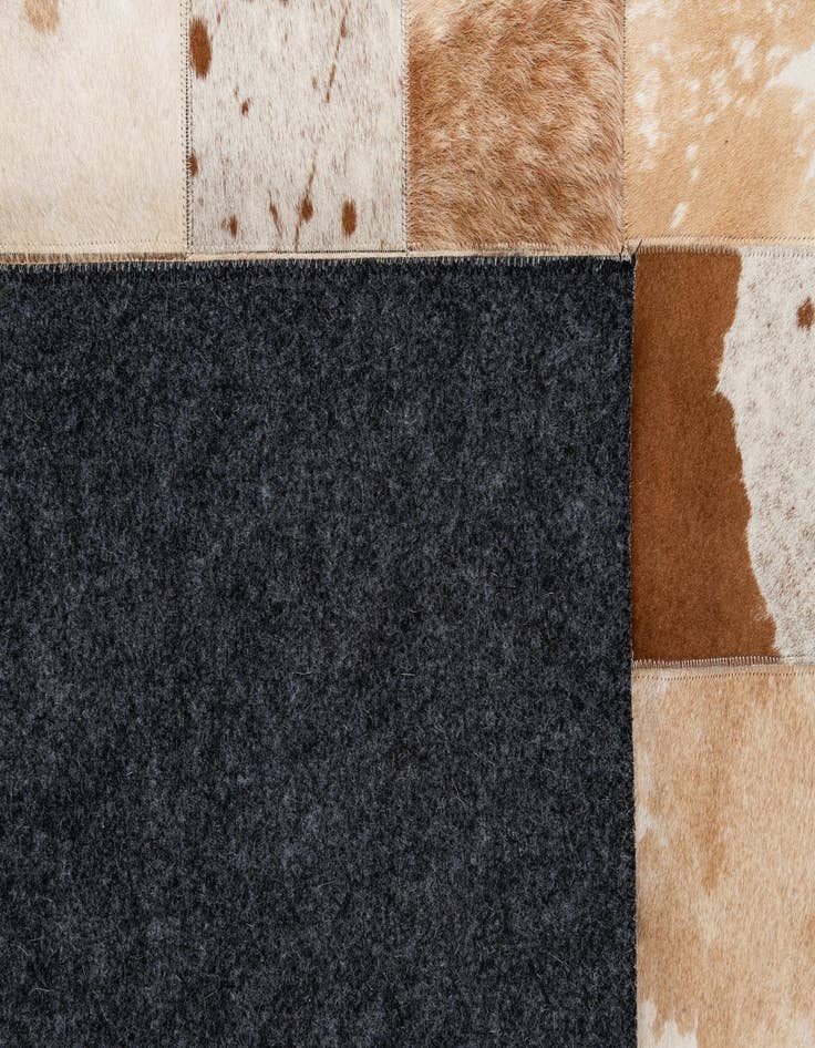 Detail image of 8' 1 x 9' 11 Cowhide - Patchwork Rug