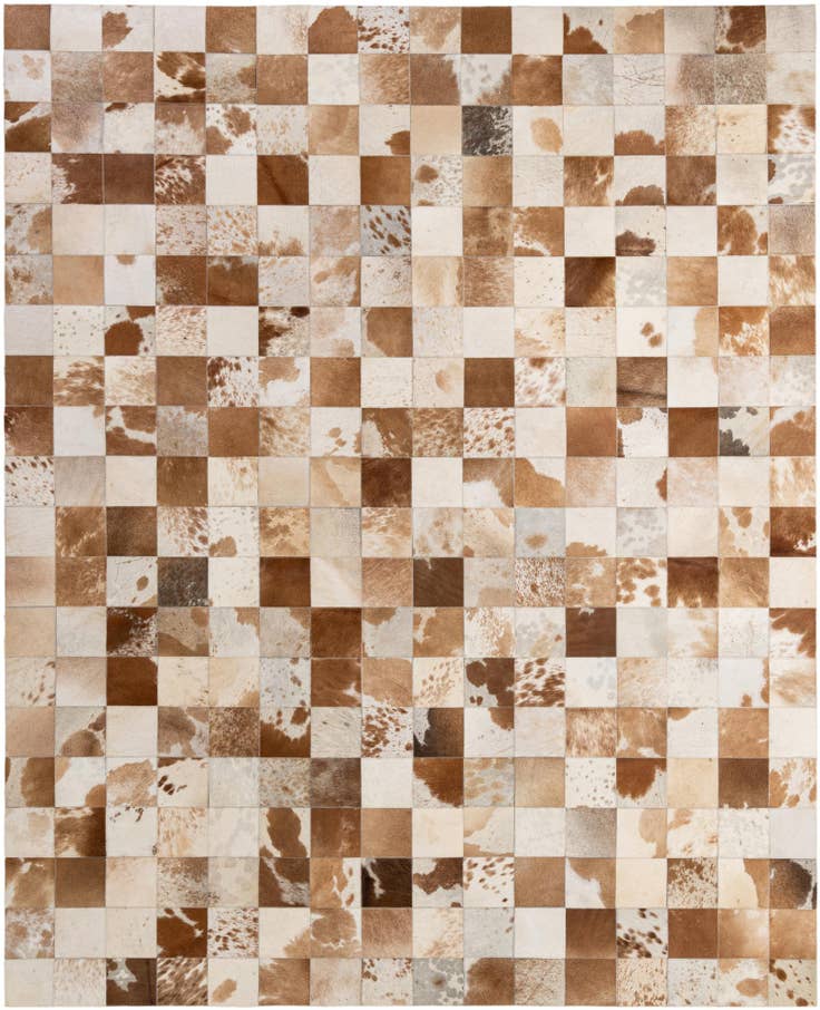 Detail image of 8' 1 x 9' 11 Cowhide - Patchwork Rug