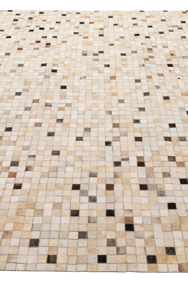 Detail image of 8' 1 x 9' 11 Cowhide - Patchwork Rug