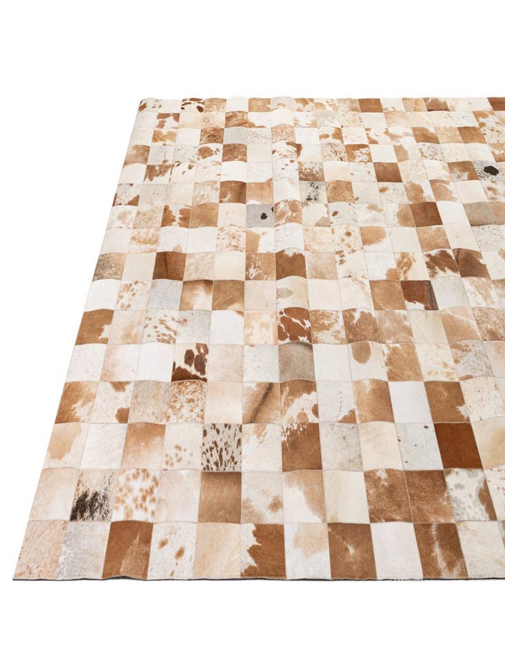 Detail image of 8' 1 x 9' 11 Cowhide - Patchwork Rug