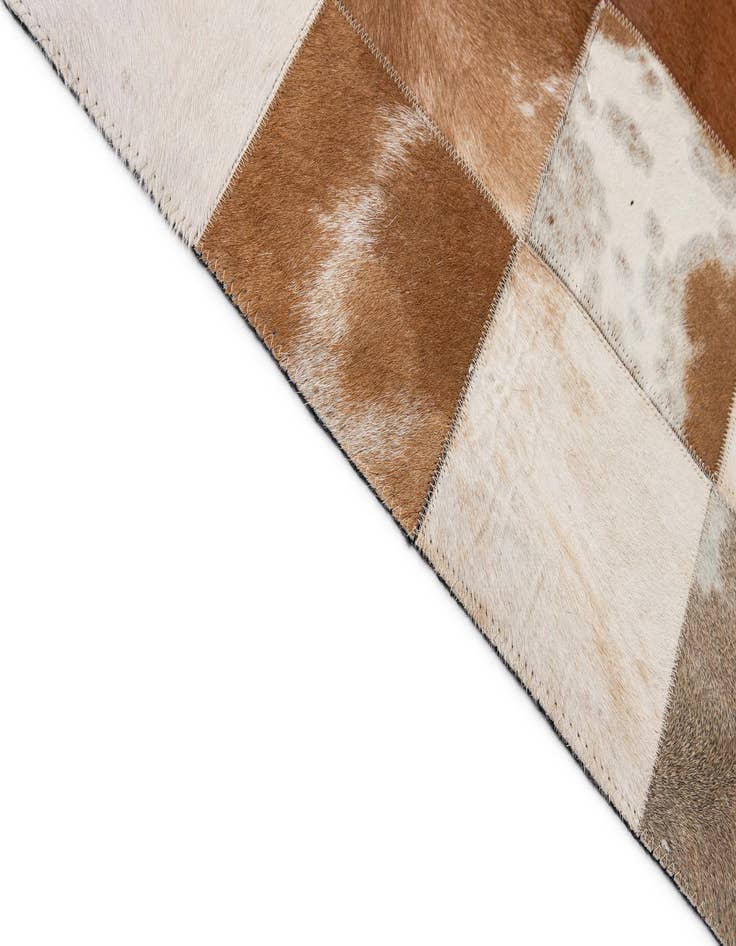 Detail image of 8' 1 x 9' 11 Cowhide - Patchwork Rug