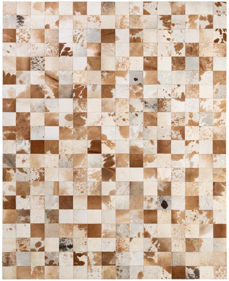 Detail image of 8' 1 x 9' 11 Cowhide - Patchwork Rug