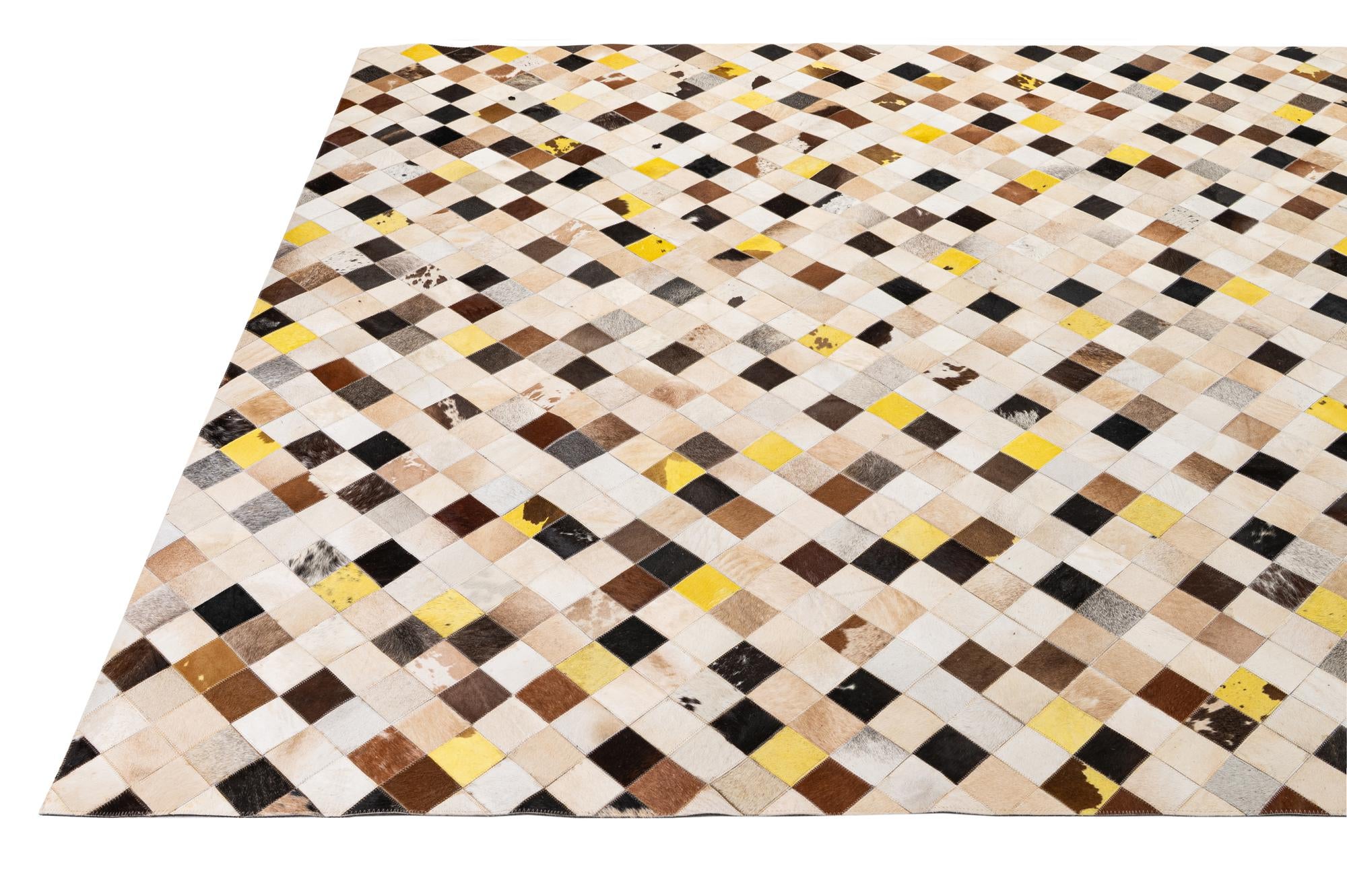 7' 11 x 9' 9 Cowhide - Patchwork Rug