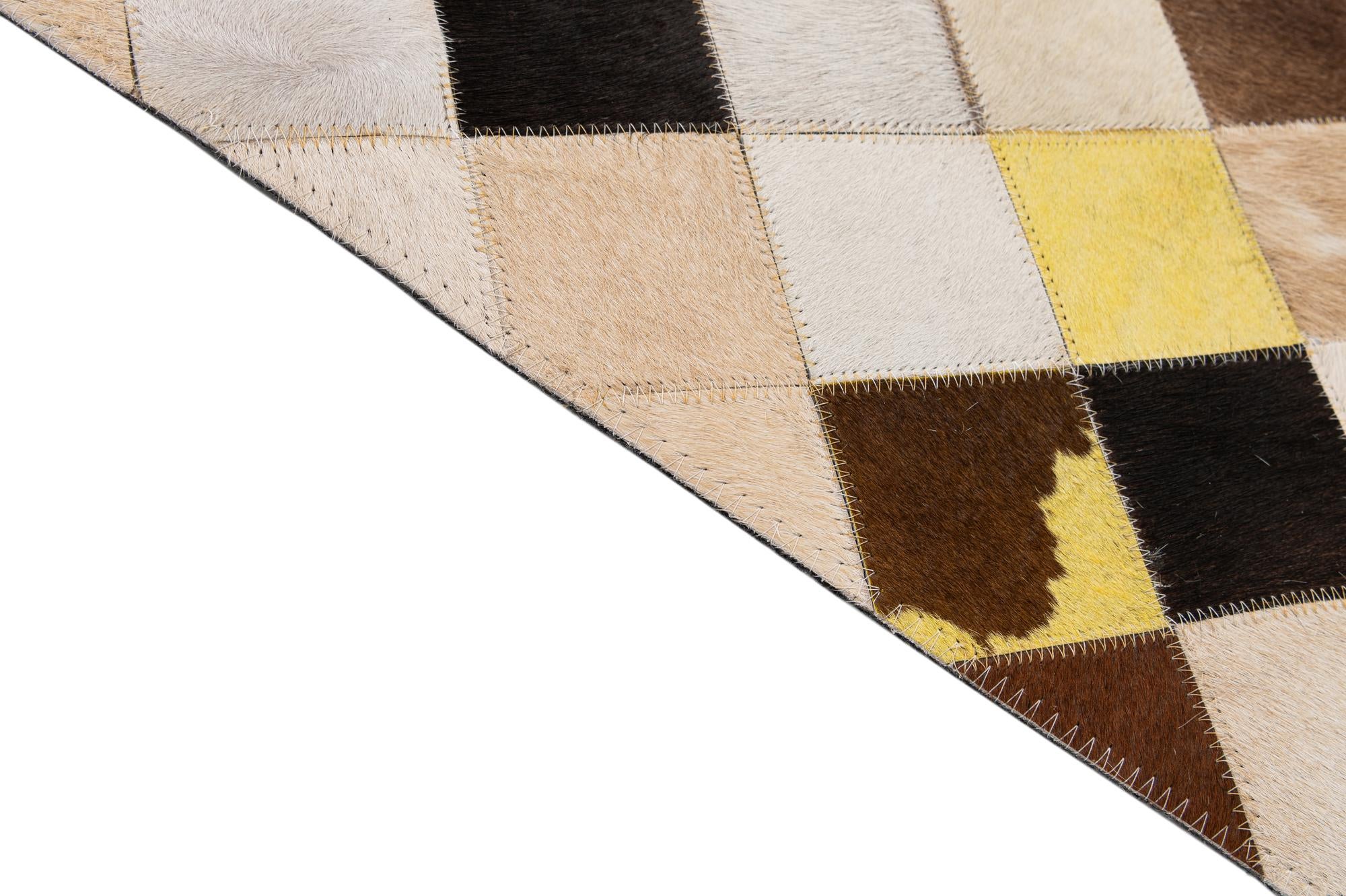 7' 11 x 9' 9 Cowhide - Patchwork Rug
