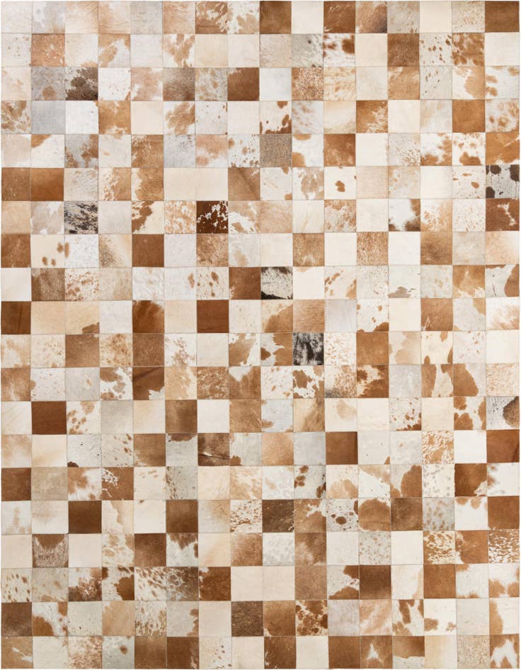 Detail image of 8' 1 x 9' 11 Cowhide - Patchwork Rug