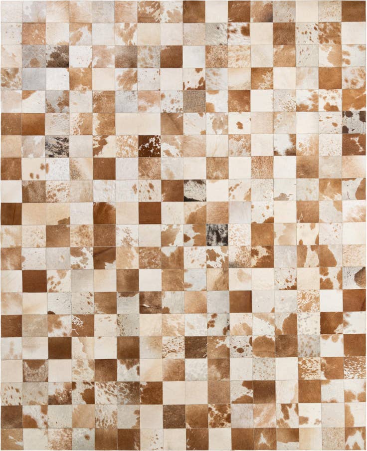 Detail image of 8' 1 x 9' 11 Cowhide - Patchwork Rug