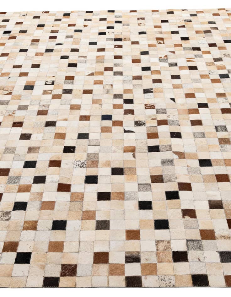 Detail image of 8' 1 x 9' 11 Cowhide - Patchwork Rug
