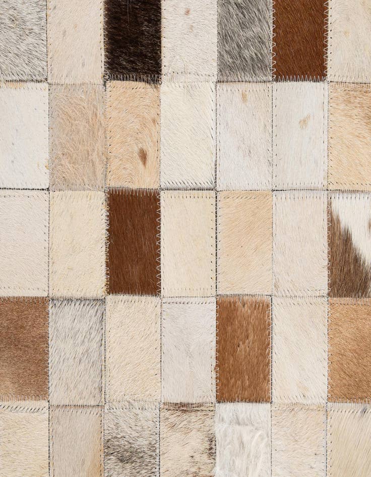 Detail image of 8' 1 x 9' 11 Cowhide - Patchwork Rug