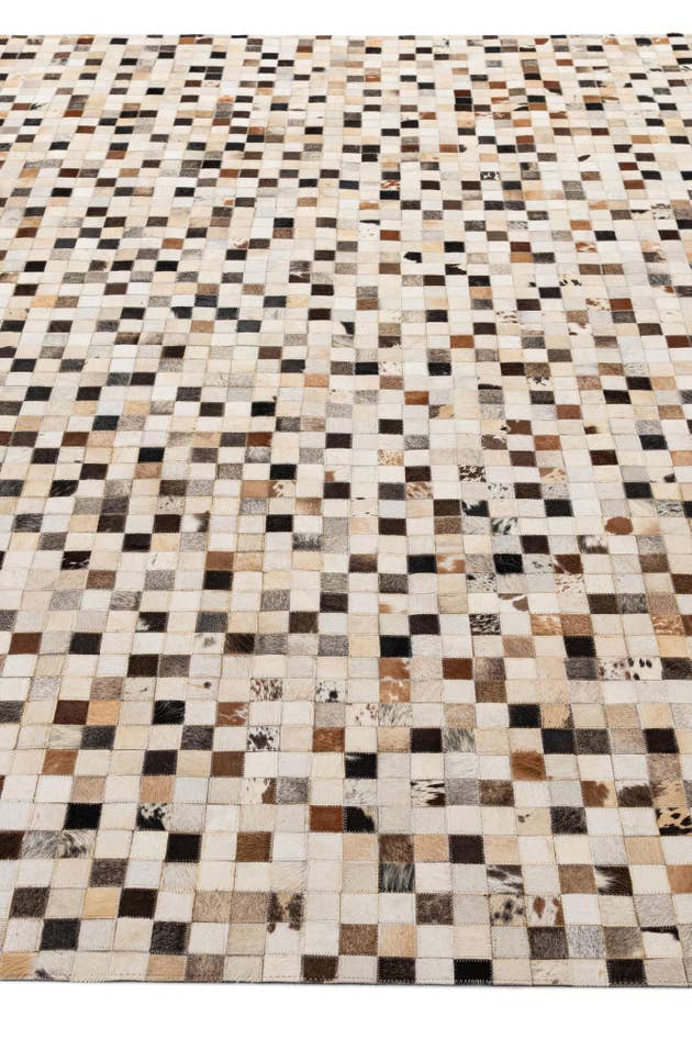 Detail image of 8' 1 x 9' 11 Cowhide - Patchwork Rug