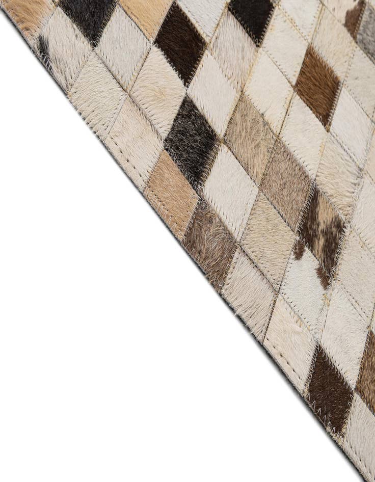 Detail image of 8' 1 x 9' 11 Cowhide - Patchwork Rug