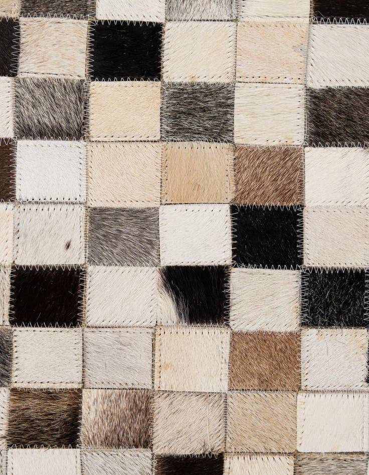 Detail image of 8' 1 x 9' 11 Cowhide - Patchwork Rug