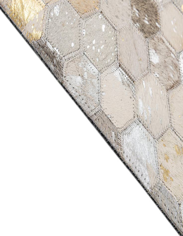 Detail image of 5' 2 x 8' 1 Cowhide - Patchwork Rug