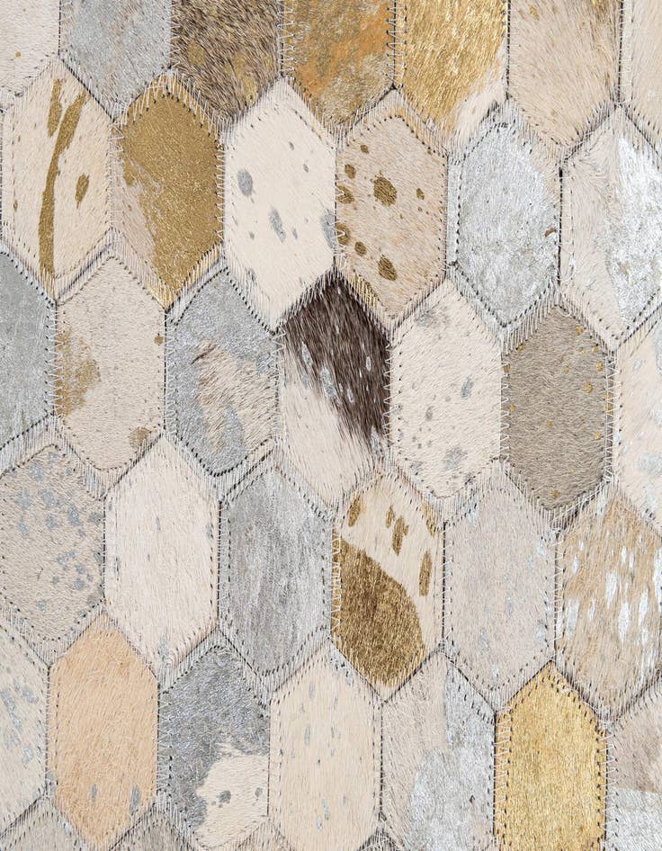 Detail image of 5' 2 x 8' 1 Cowhide - Patchwork Rug