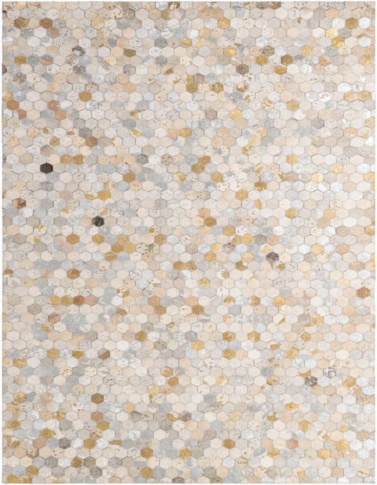 Detail image of 5' 2 x 8' Cowhide - Patchwork Rug