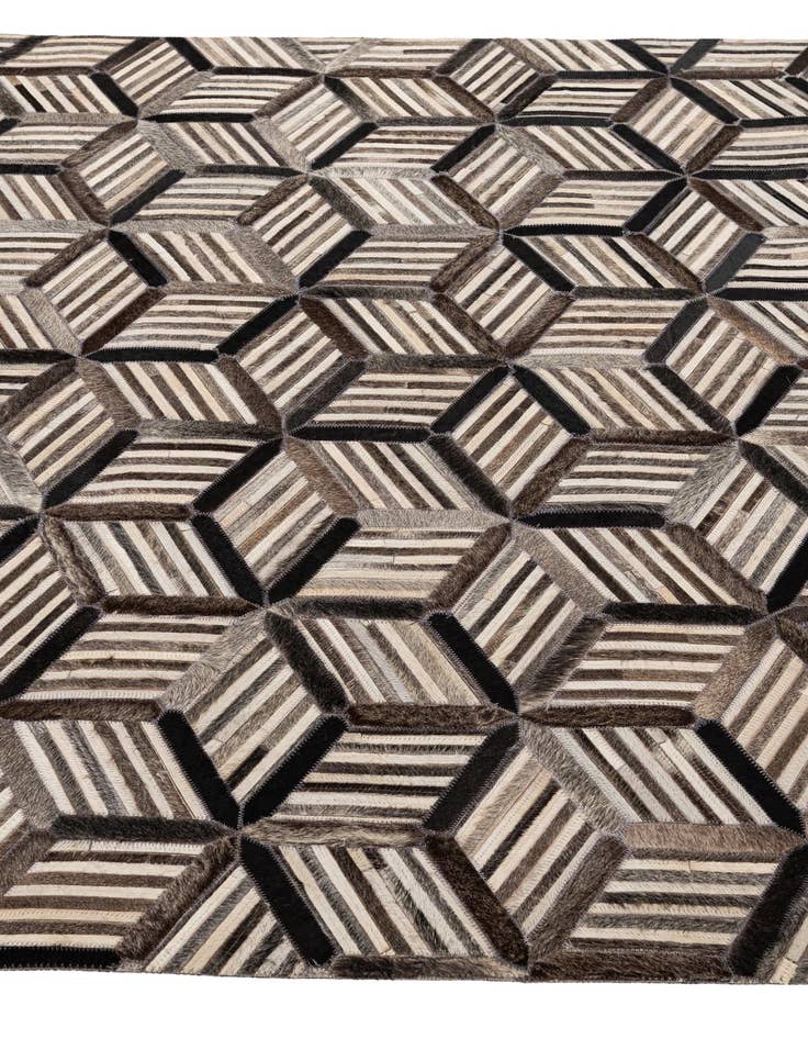 Detail image of 4' 11 x 7' 10 Cowhide - Patchwork Rug