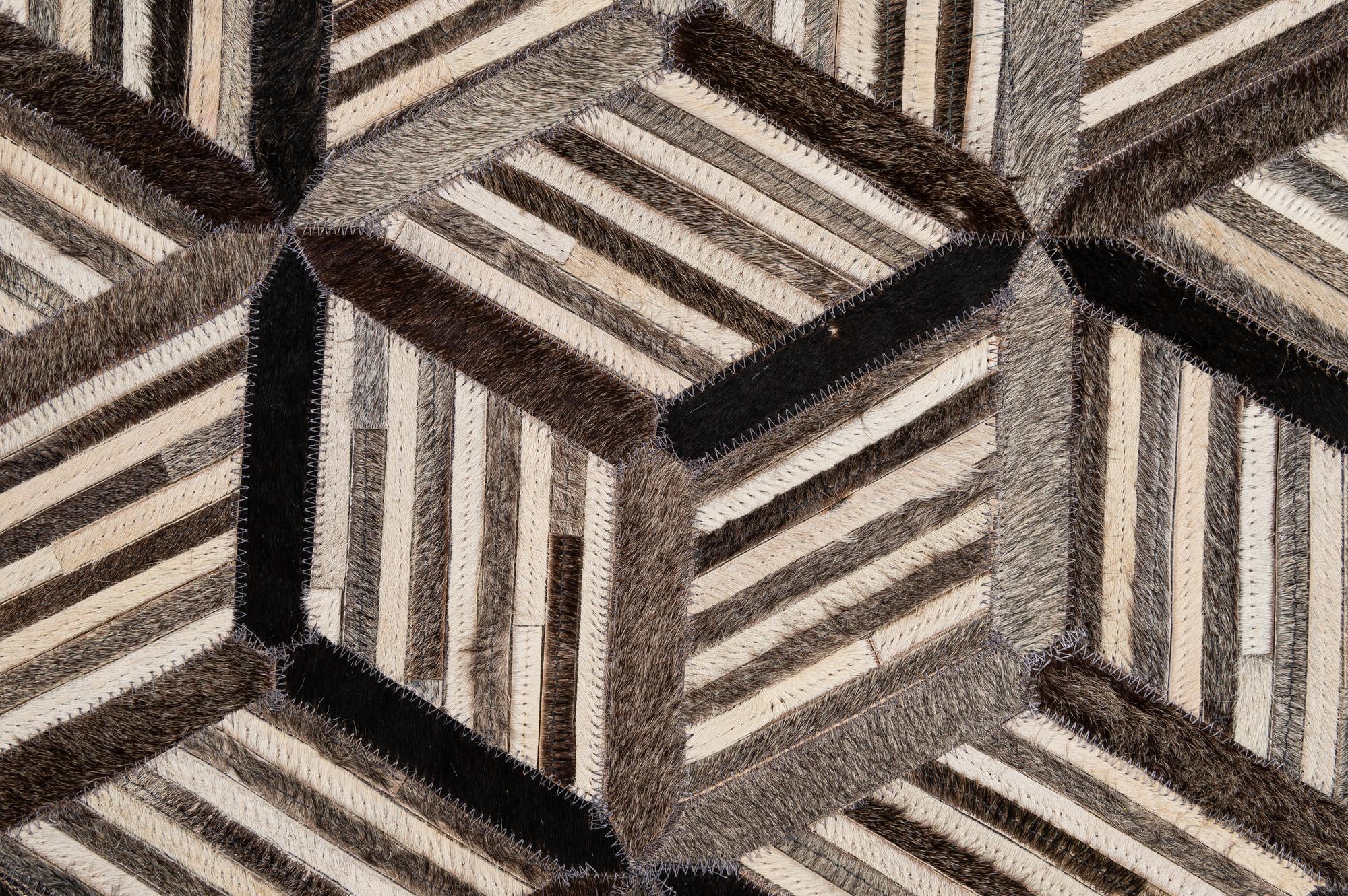 4' 11 x 7' 10 Cowhide - Patchwork Rug
