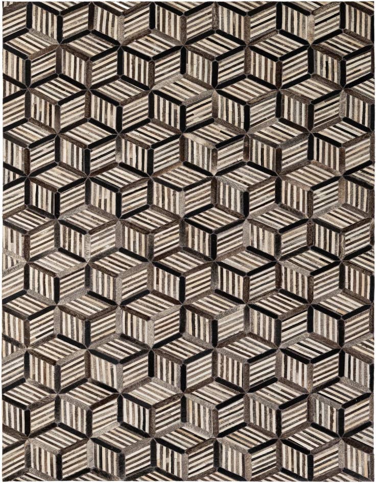 Detail image of 4' 11 x 7' 10 Cowhide - Patchwork Rug