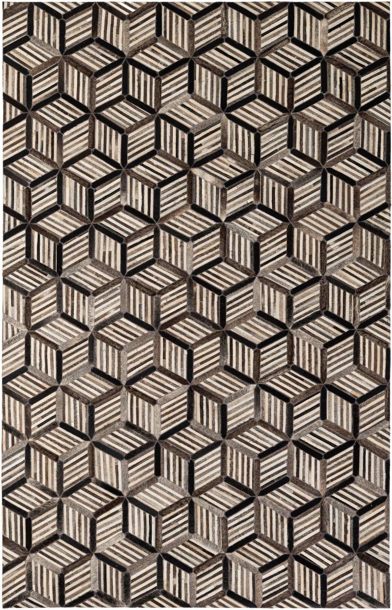 4' 11 x 7' 10 Cowhide - Patchwork Rug