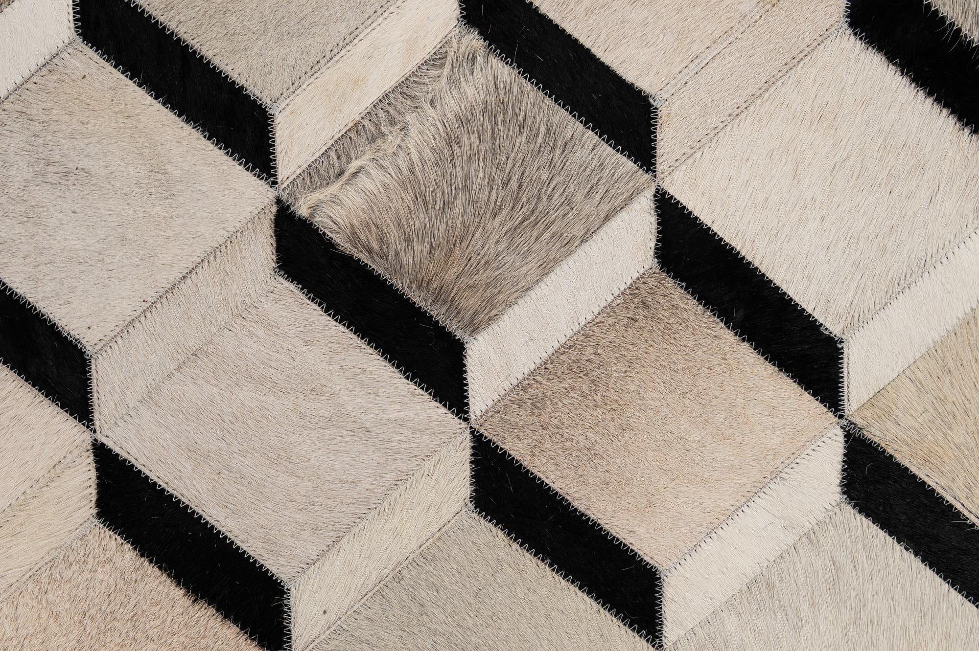 5' x 8' 1 Cowhide - Patchwork Rug