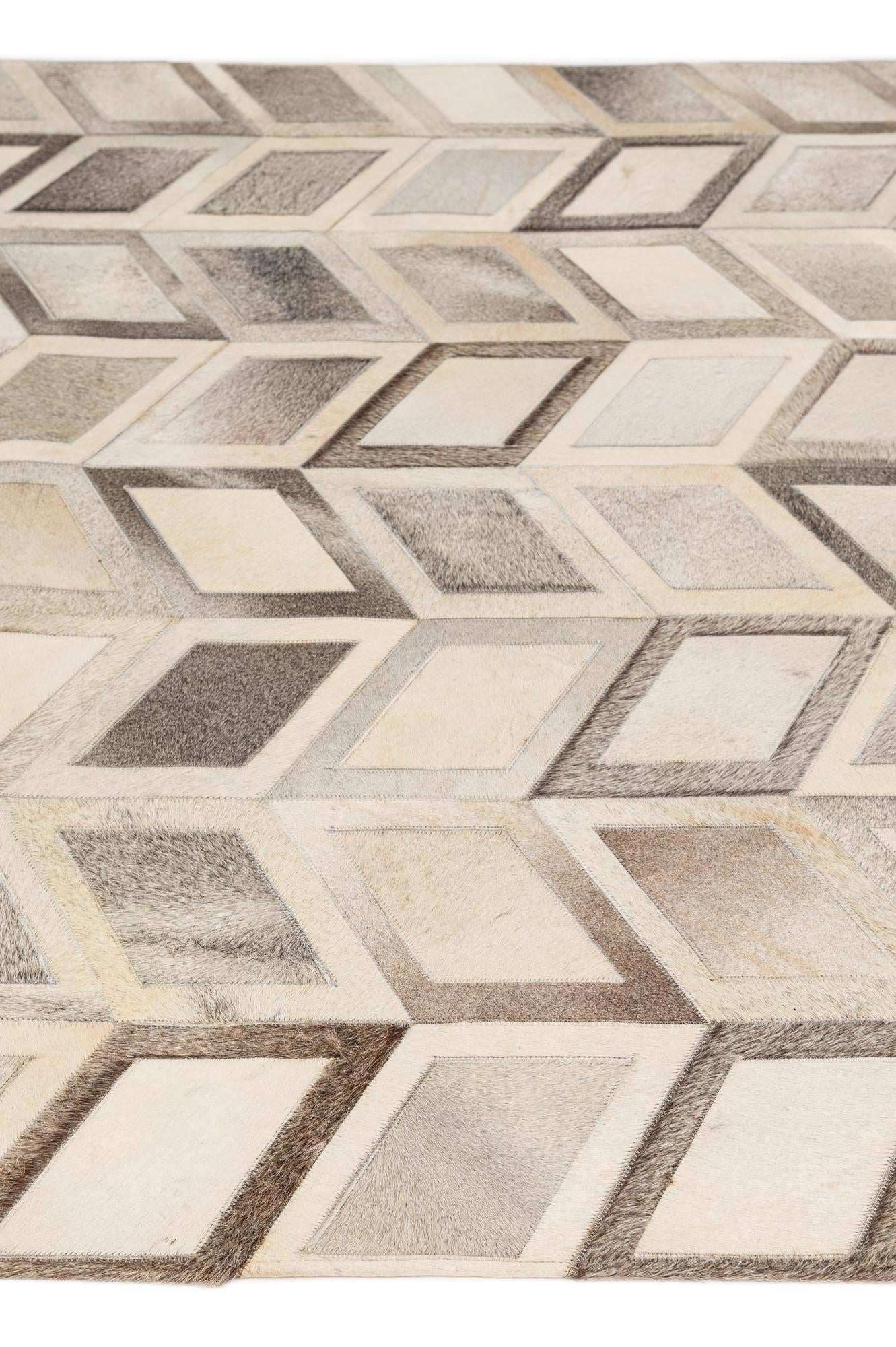 5' 2 x 7' 7 Cowhide - Patchwork Rug