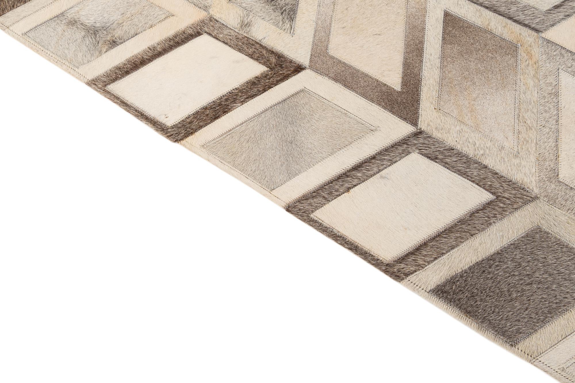 5' 2 x 7' 7 Cowhide - Patchwork Rug