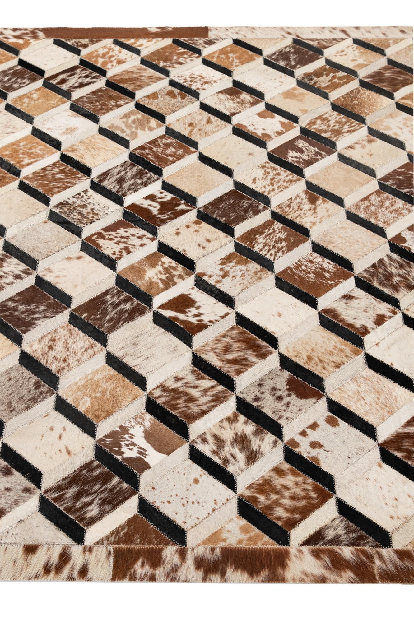 5' 1 x 8' 2 Cowhide - Patchwork Rug