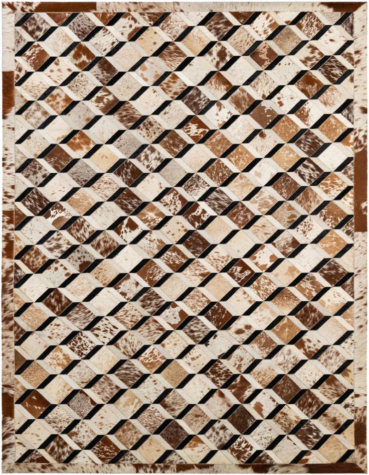 Detail image of 5' 1 x 8' 2 Cowhide - Patchwork Rug