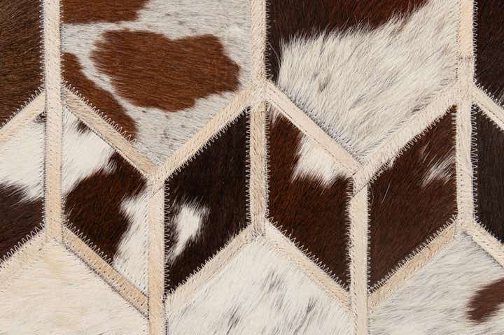 5' x 8' 2 Cowhide - Patchwork Rug
