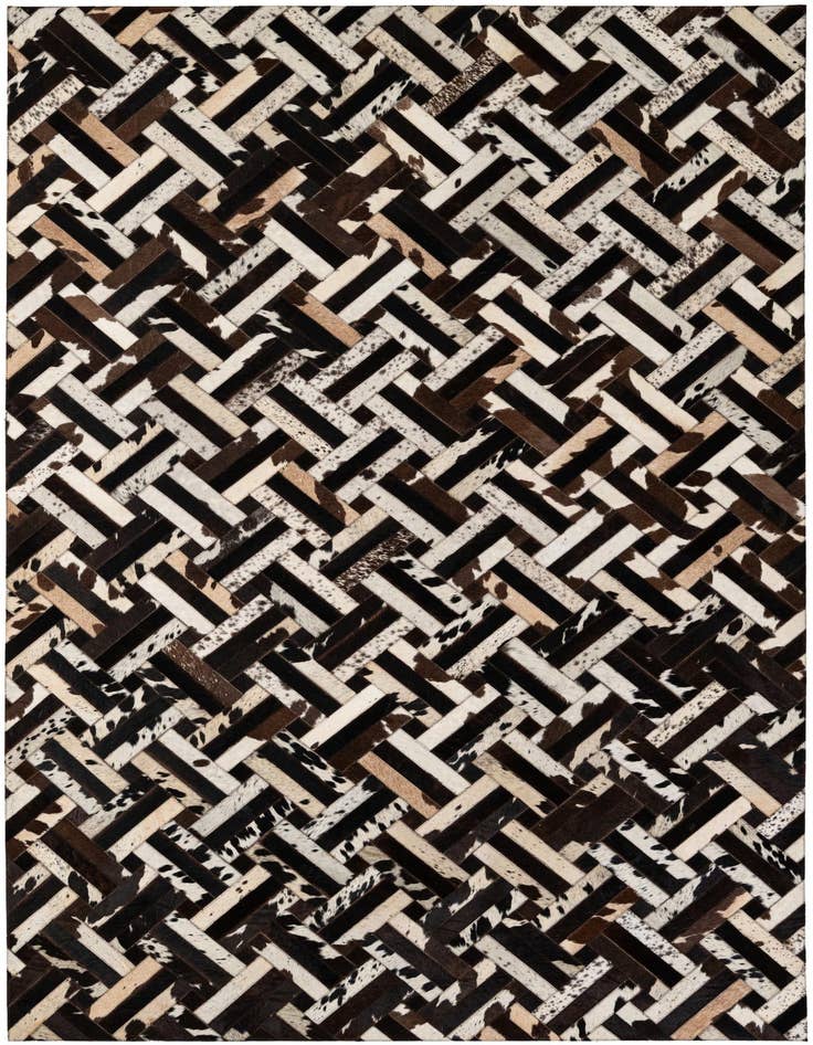 Detail image of 5' 1 x 8' Cowhide - Patchwork Rug