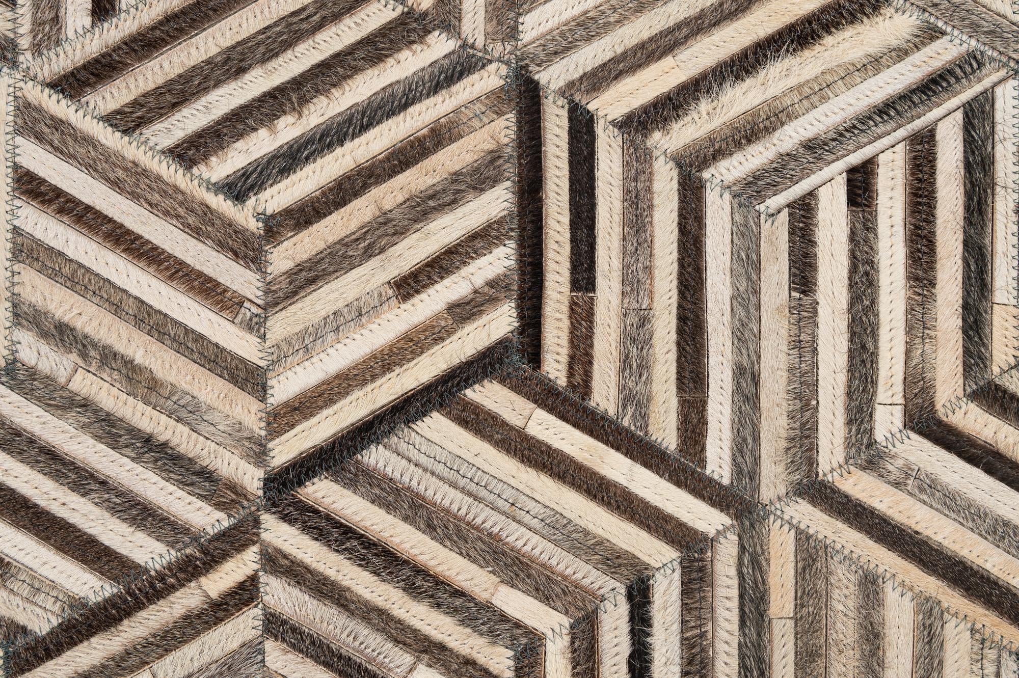 4' 11 x 8' 1 Cowhide - Patchwork Rug