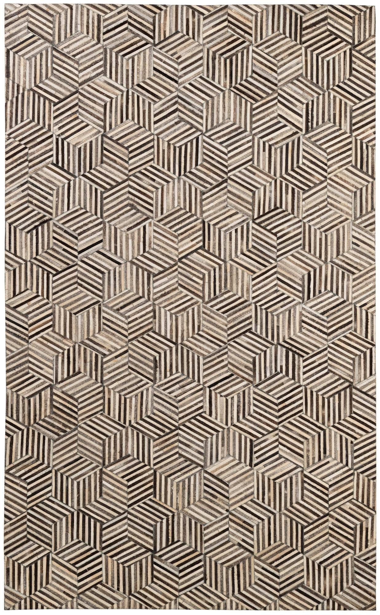 4' 11 x 8' 1 Cowhide - Patchwork Rug