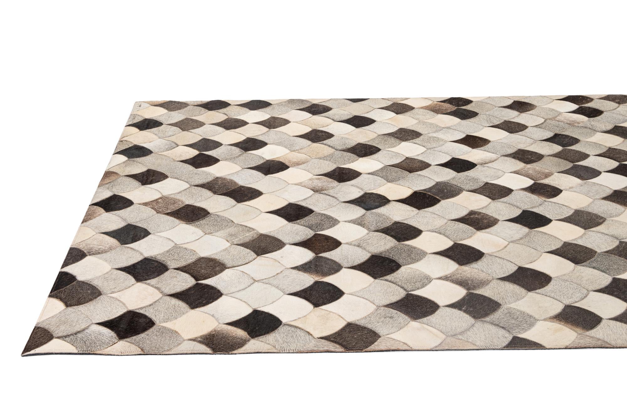 5' 1 x 8' Cowhide - Patchwork Rug