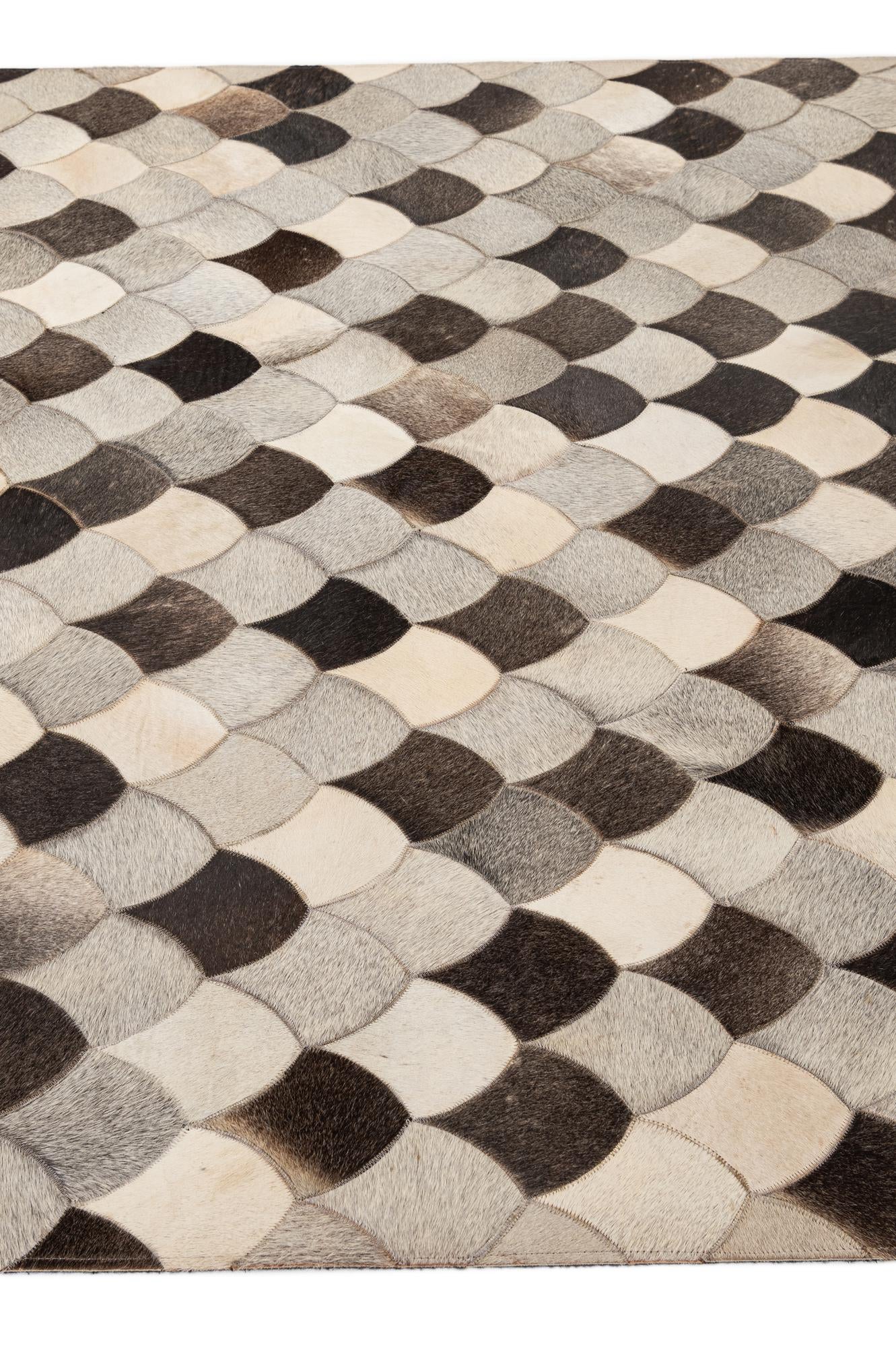 5' 1 x 8' Cowhide - Patchwork Rug
