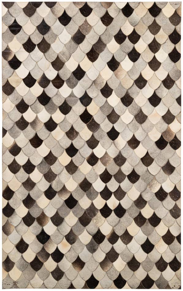 Detail image of 5' 1 x 8' Cowhide - Patchwork Rug