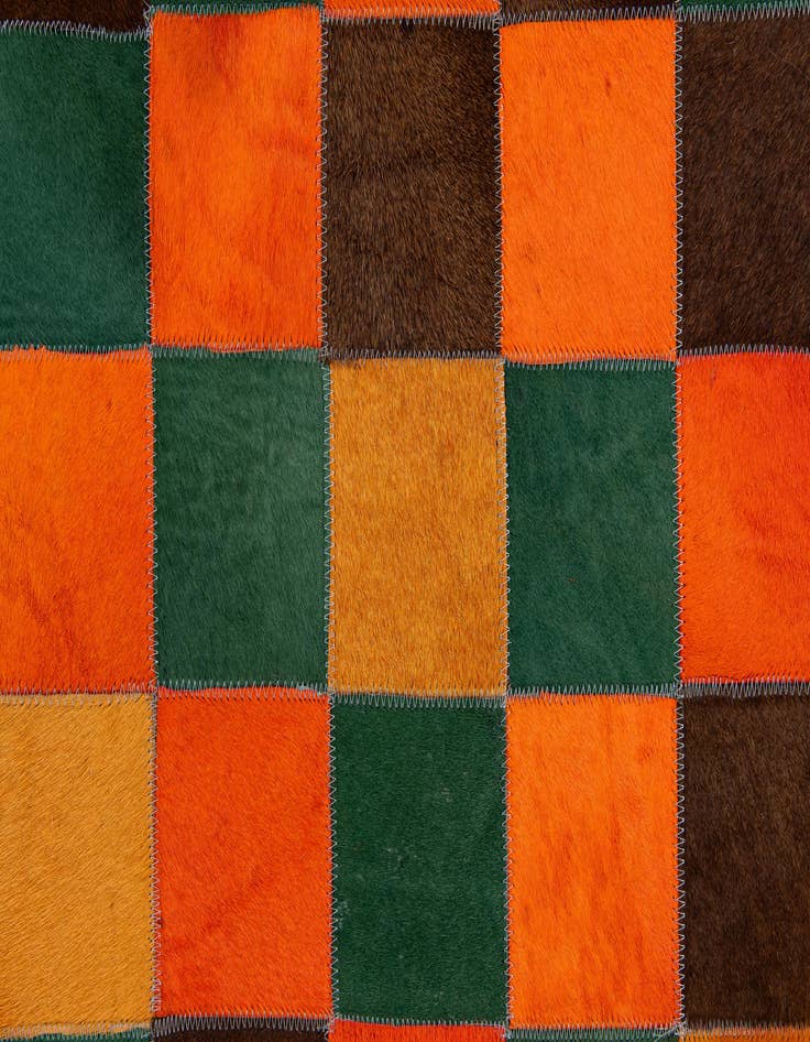 Detail image of 4' 11 x 7' 9 Cowhide - Patchwork Rug