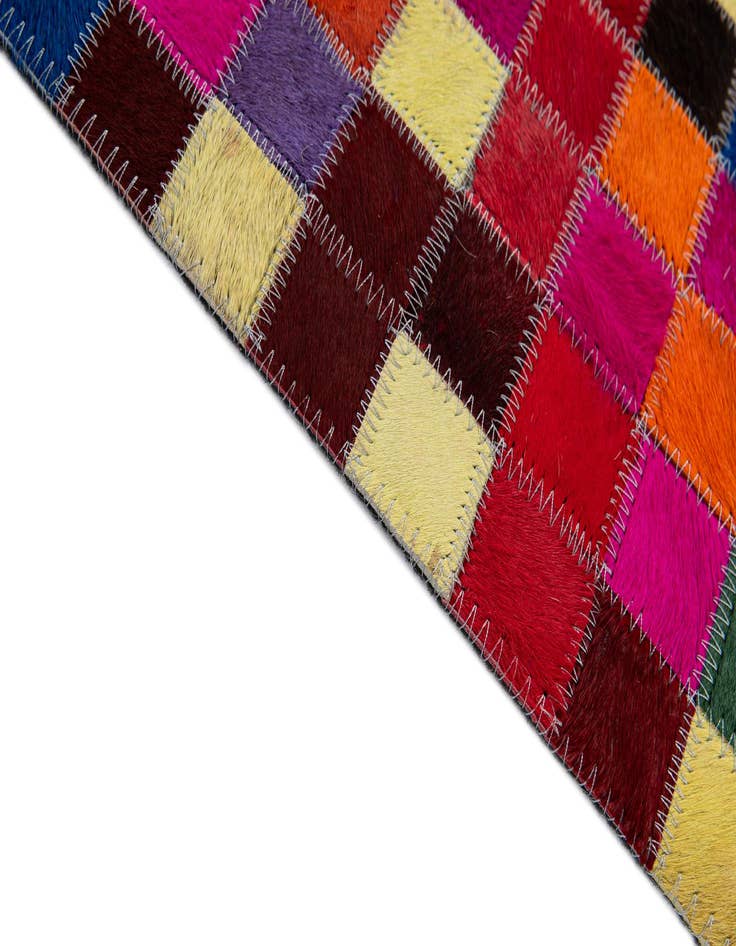 Detail image of 5' 2 x 8' 1 Cowhide - Patchwork Rug