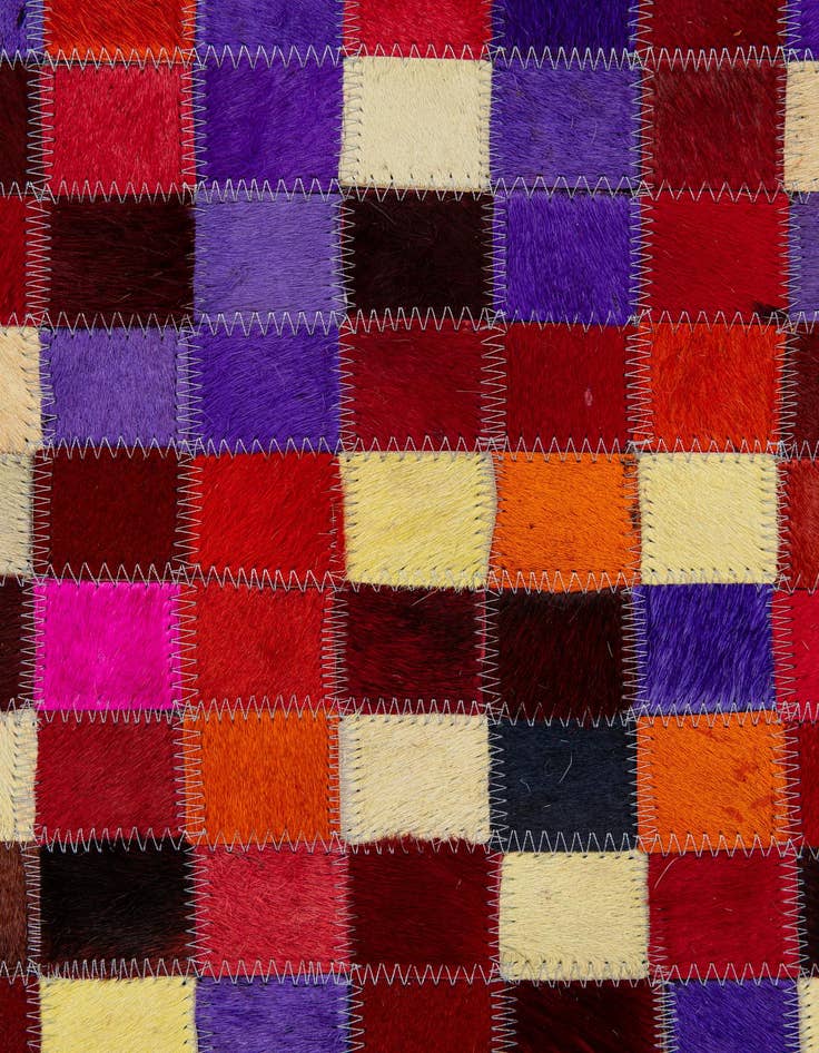 Detail image of 5' 2 x 8' 1 Cowhide - Patchwork Rug