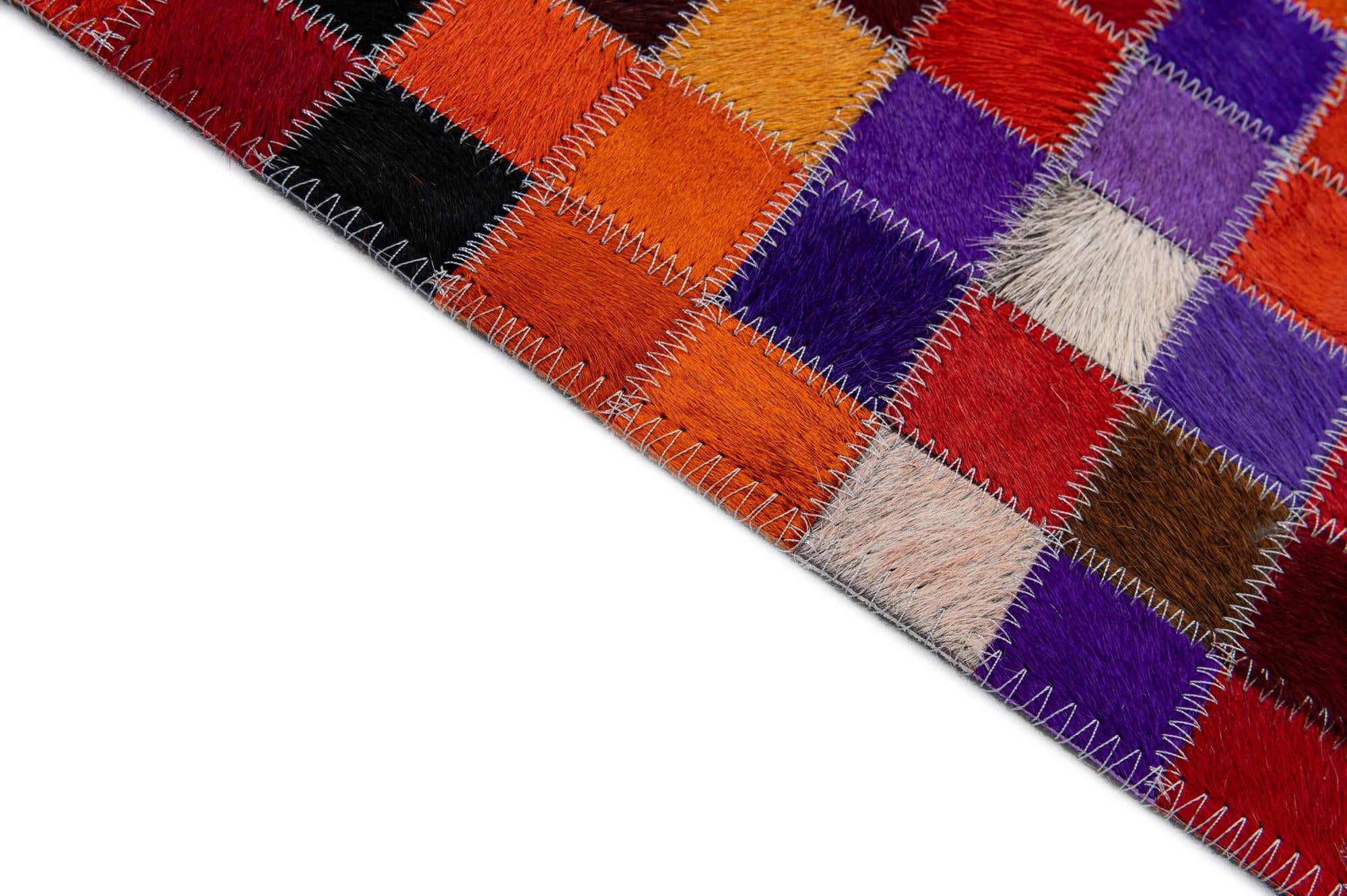 5' 2 x 8' 1 Cowhide - Patchwork Rug