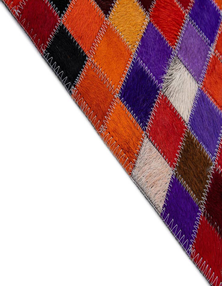 Detail image of 5' 2 x 8' 1 Cowhide - Patchwork Rug