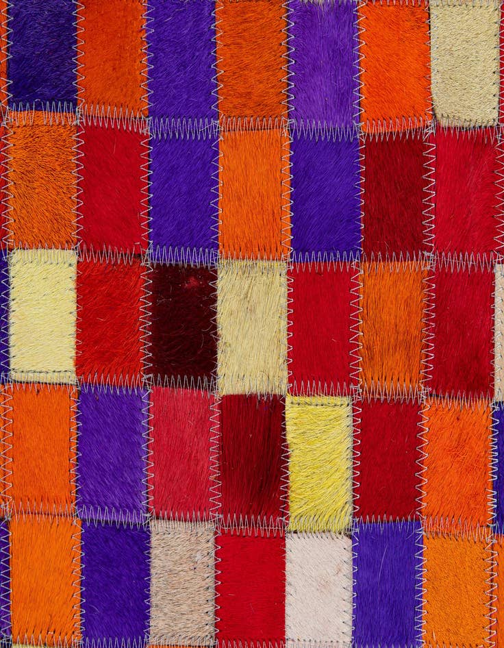 Detail image of 5' 2 x 8' 1 Cowhide - Patchwork Rug